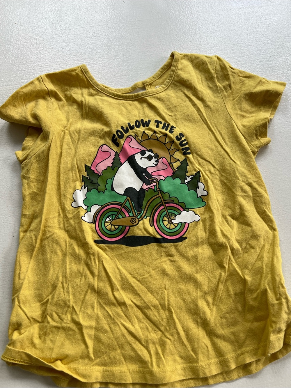 Old Navy Yellow Panda 'Follow the Sun' Graphic Tee